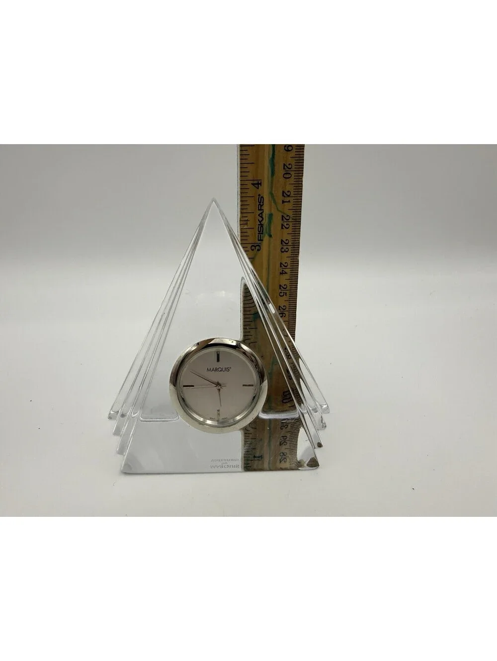 Marquis Waterford Crystal Pyramid Small Desk Clock Needs Battery